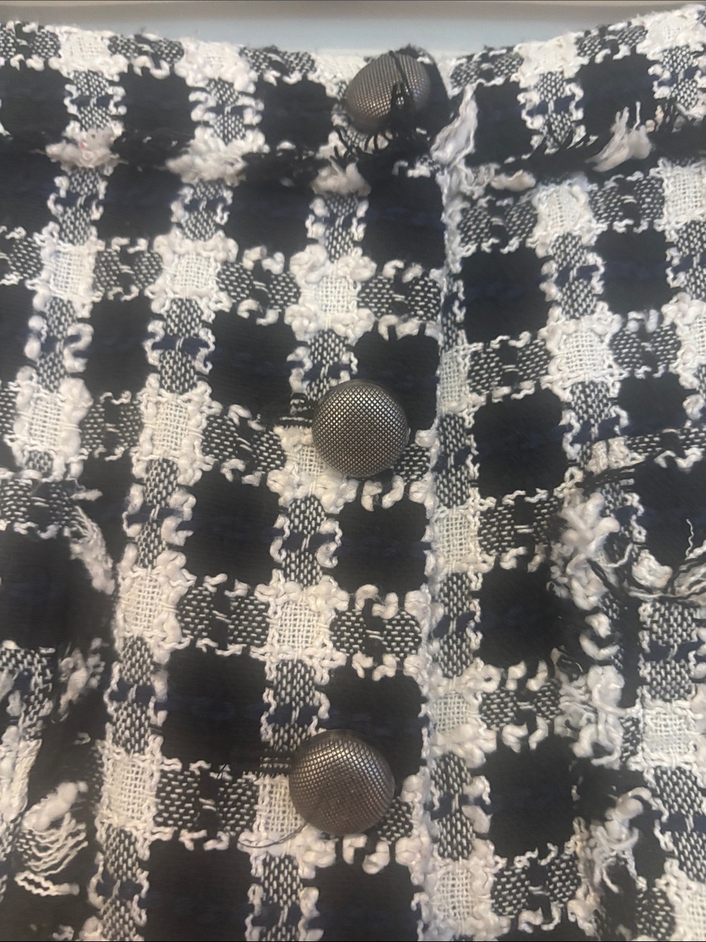 Laundry By Shelli Segal Black and White Tweed Button-Front Mini Skirt - Picture 2 of 9